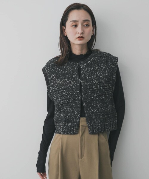 SENSE OF PLACE by URBAN RESEARCH（センスオブプレイスバイアーバンリサーチ）の「『洗濯可』ミックスカラーローゲージベスト（ベスト・レディース・BLACK/NAVY/IVORY・One）」の16枚目の写真