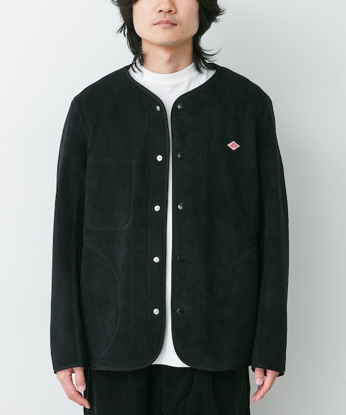 URBAN RESEARCH DOORS（アーバンリサーチドアーズ）の「DANTON　FLEECE COLLARLESS JACKET（テーラードジャケット・メンズ・BLACK/DK.GREY/C.GREY/CHOCOLATE/MARBLE/NAVY BLUE・40/42/44）」の10枚目の写真