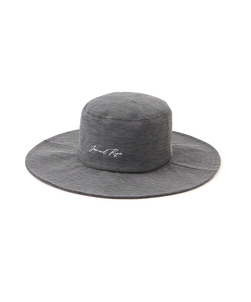 ROPE'（ロペ）の「【調節付き】フロントロゴ麻混つば広ハット（ハット・レディース・ブラック/グレー/ホワイト・F）」の8枚目の写真