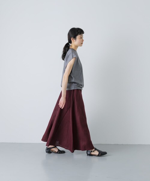かぐれ（カグレ）の「リネンフレアスカート（スカート・レディース・BLACK/BROWN/BLUE GREEN・Free）」の21枚目の写真