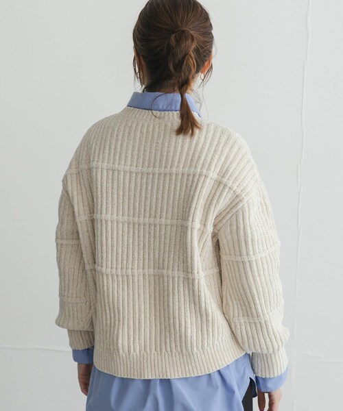 URBAN RESEARCH Sonny Label（アーバンリサーチサニーレーベル）の「モールヤーンクルーネックニットプルオーバー（ニット/セーター・レディース・オフ/ブラウン/グレージュ/ブルー・Free）」の9枚目の写真
