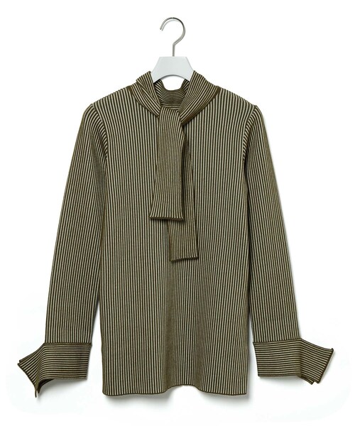 PHEENY】Stripe smooth bowtie knit 【公式通販】