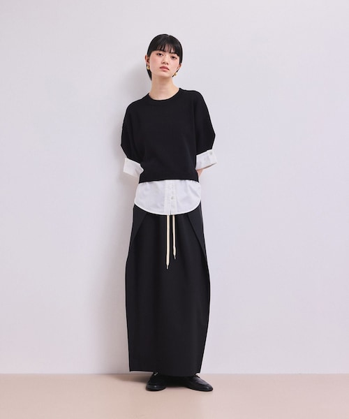 ADAM ET ROPE'(アダムエロペ)の「【WEB限定】シャツコンビニットプルオーバー(ニット/セーター・レディース・ブラック/グレー/ダークブラウン・F)」の6枚目の写真