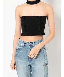 GYDA | レースアップデザインチョーカーベアTOPS(チューブトップ)