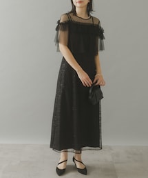 URBAN RESEARCH ROSSO | kaene　フリルチュールドッキングドレス(ワンピース)