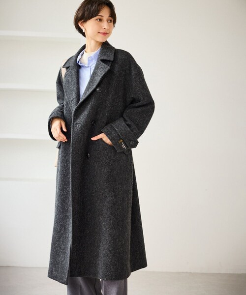 ROPE' PICNIC(ロペピクニック)の「JAPAN FABRIC スタンドカラーロングコート/一部WEB限定カラー(チェスターコート・レディース・ブラック系/グレー/ライトグレー/ベージュ系・F)」の13枚目の写真