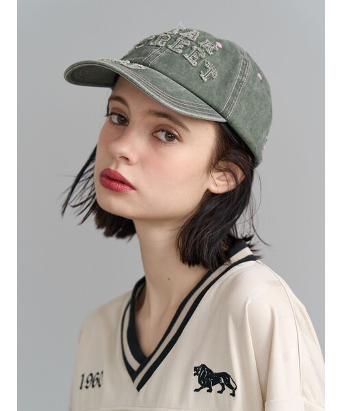 jouetie（ジュエティ）の「【LONSDALE×jouetie】ダメージキャップ（キャップ・レディース・ブラック/カーキ・F）」の3枚目の写真