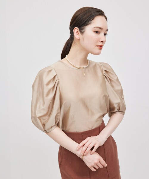 ROPE'（ロペ）の「【新色追加】【洗える】カールマイヤーパフスリーブブラウス【雑誌/メディア掲載】（シャツ/ブラウス・レディース・ホワイト/ブルー/ピンク/ブラック/ベージュ/ブルー系・F）」の16枚目の写真