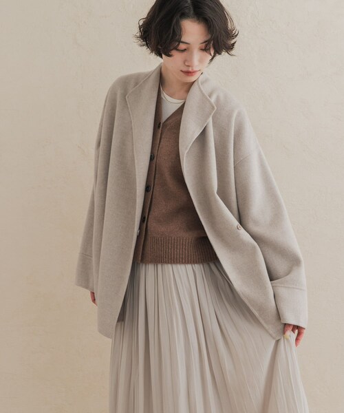 URBAN RESEARCH DOORS(アーバンリサーチドアーズ)の「ウールリバーミドルガウンコート(テーラードジャケット・レディース・杢BROWN/杢L.GREGE/CHECK・Free)」の15枚目の写真