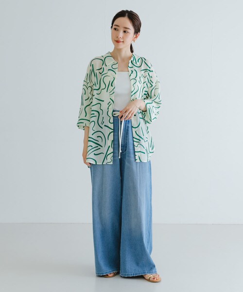 URBAN RESEARCH（アーバンリサーチ）の「『イージーケア』ドローイングアートプリントシャツ（シャツ/ブラウス・レディース・GREEN/RED・FREE）」の11枚目の写真