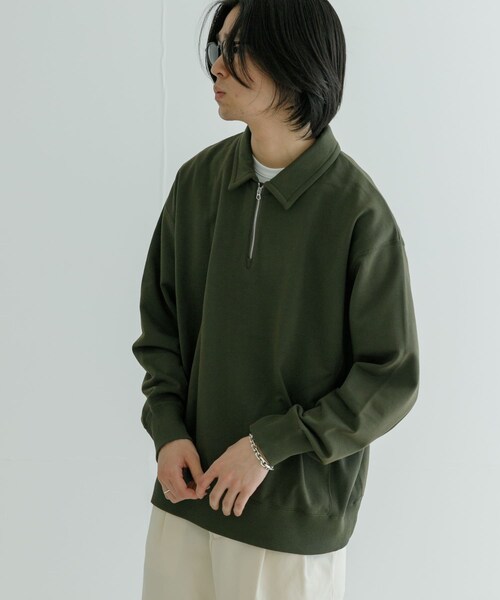 URBAN RESEARCH（アーバンリサーチ）の「ハーフZIPプルオーバー（スウェット・メンズ・NAVY/KHAKI・M/L）」の5枚目の写真
