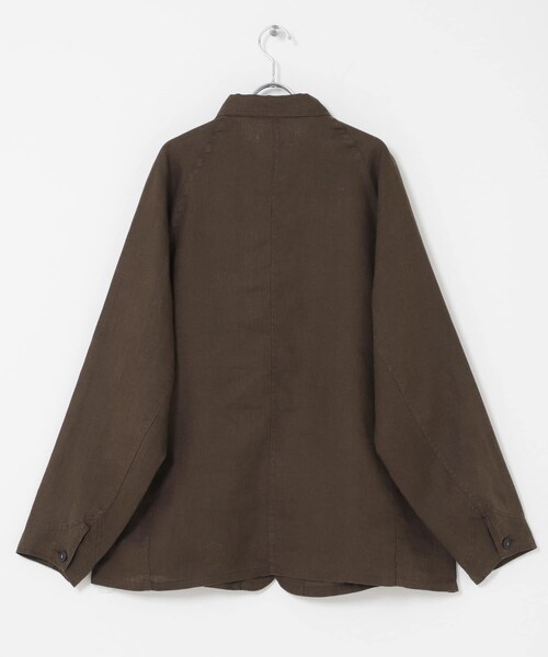 URBAN RESEARCH DOORS(アーバンリサーチドアーズ)の「FORK&SPOON リネンカバーオールシャツジャケット(テーラードジャケット・メンズ・BEG CHK/BROWN・4/5)」の14枚目の写真