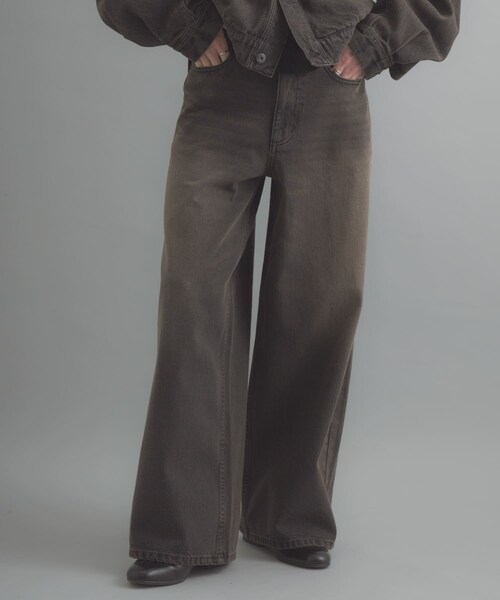 SENSE OF PLACE by URBAN RESEARCH（センスオブプレイスバイアーバンリサーチ）の「『一部WEB限定カラー』『ユニセックス』ヴィンテージライクデニムワイドパンツ（デニムパンツ・メンズ・BLACK/D.INDIGO/L.KHAKI/OW BLACK/ONE WASH・M/L/XL）」の12枚目の写真