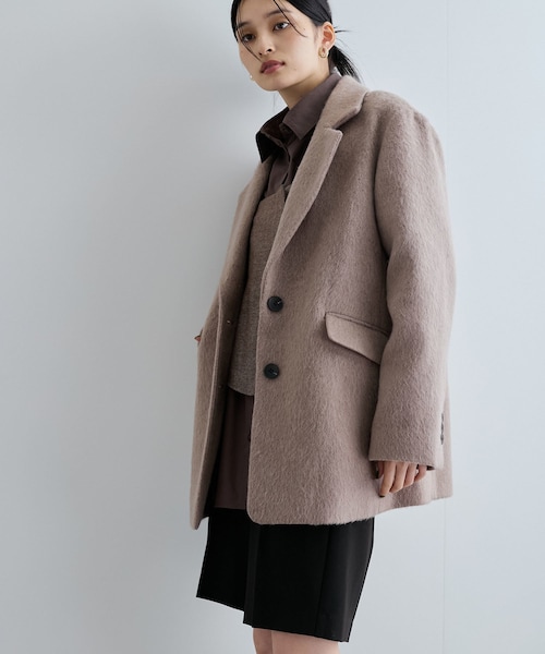 VIS（ビス）の「【新色追加】【アウター総選挙3位】シャギージャコット（その他アウター・レディース・ブラウン/ブラウン系/ベージュ/ブラック系・F）」の6枚目の写真