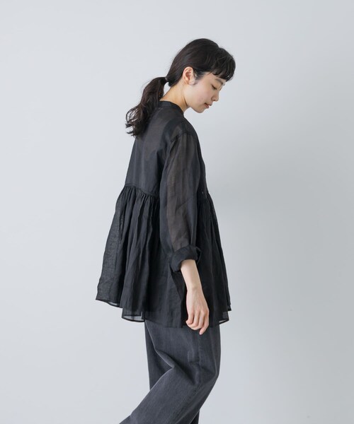 かぐれ（カグレ）の「ラミーギャザーブラウス（シャツ/ブラウス・レディース・BLACK/L.BEIGE・Free）」の5枚目の写真