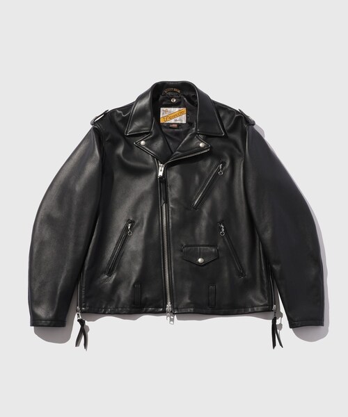ADAM ET ROPE'(アダムエロペ)の「《別注》【Schott×MARKAWARE/ショット×マーカウェア】EX ONESTAR MW(ライダースジャケット・メンズ・ブラック・1/2/3)」の8枚目の写真