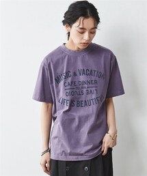 CHIC STYLE | 大きいサイズ綿100％ピグメント染ロゴプリントＴシャツシックスタイル(Tシャツ/カットソー)