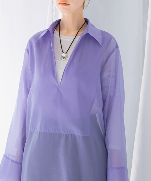 URBAN RESEARCH ROSSO（アーバンリサーチロッソ）の「シアースキッパーロングシャツ（シャツ/ブラウス・レディース・ivory/blue・FREE）」の13枚目の写真