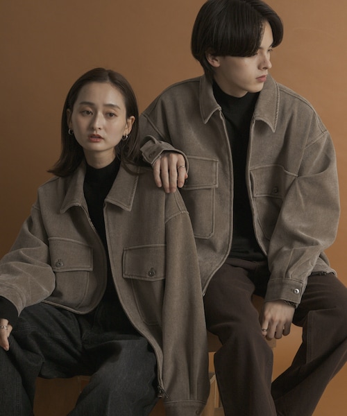 SENSE OF PLACE by URBAN RESEARCH(センスオブプレイスバイアーバンリサーチ)の「ヴィンテージツイルZIPブルゾン(ブルゾン・メンズ・BLACK/BROWN/PURPLE・M/L)」の2枚目の写真