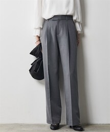 CHIC STYLE | 大きいサイズタックワイドパンツシックスタイル(スラックス)