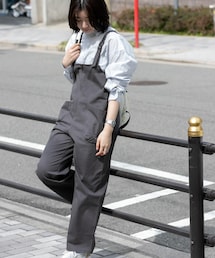 EKAL | 製品染めジップデザインサロペット(サロペット/オーバーオール)