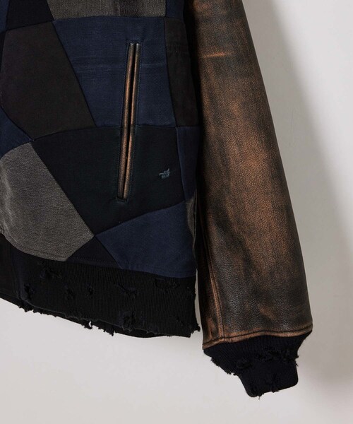 ADAM ET ROPE'（アダムエロペ）の「MENS【TTT_MSW】Vintage handwork stadium jacket（スタジャン・メンズ・ブラック・L/M）」の6枚目の写真