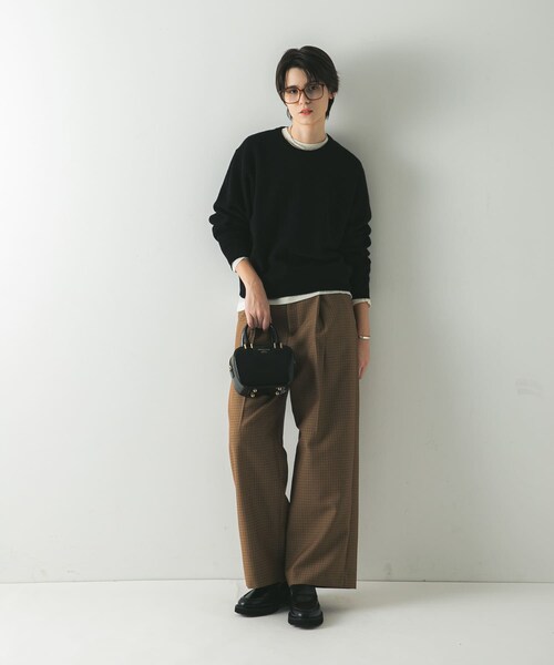 URBAN RESEARCH(アーバンリサーチ)の「ウール100 クルーネックソフトニット(ニット/セーター・レディース・OFF WHITE/BLUE/GRAY/BLACK・Free)」の21枚目の写真