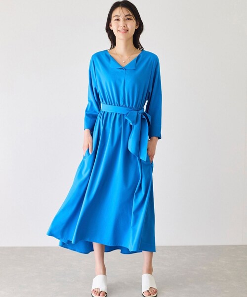 Jayro（ジャイロ）の「ウエストギャザーワンピース（ワンピース・レディース・グリーン/ネイビー/ブルー/ローズピンク・F）」の17枚目の写真