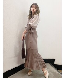 dazzlin | シフォンスリーブマーメイドワンピース(ワンピース)