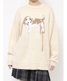 vintage like dogニット