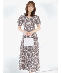 MERCURYDUO | フラワーパフスリーブワンピース(ワンピース)