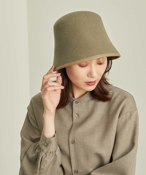 ROPE' PICNIC(ロペピクニック)の「フェルトダウンハット(ハット・レディース・ベージュ/ブラック・F)」の3枚目の写真