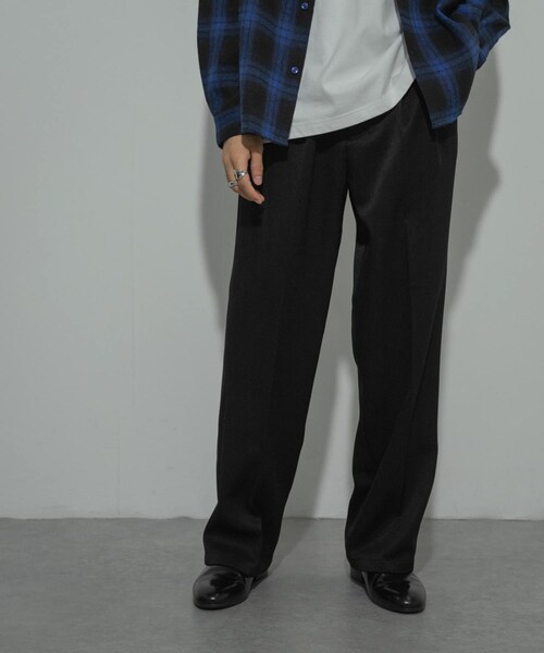 SENSE OF PLACE by URBAN RESEARCH（センスオブプレイスバイアーバンリサーチ）の「『セットアップ対応』ウールライクダブルタックワイドパンツ（その他パンツ・メンズ・BLACK/CHARCOAL/GREIGE/NAVY・S/M/L）」の15枚目の写真