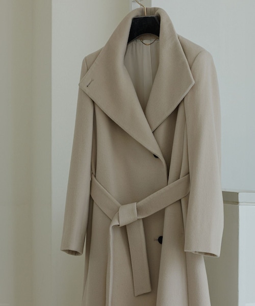 ROPE'(ロペ)の「プレミアムカシミヤ ロングコート【逸品・マルチWAY】(ステンカラーコート・レディース・ブラック/オフホワイト/ダークブラウン/キャメル/ブラウン・34/36/38/40)」の9枚目の写真