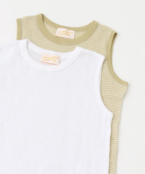 URBAN RESEARCH ROSSO（アーバンリサーチロッソ）の「CaRouseLamBRa　NO-SLEEVE PACK WHITE BORDER（タンクトップ・レディース・WHITEGREEN/WHITELATTE/WHITEGRAPE・OS）」の3枚目の写真
