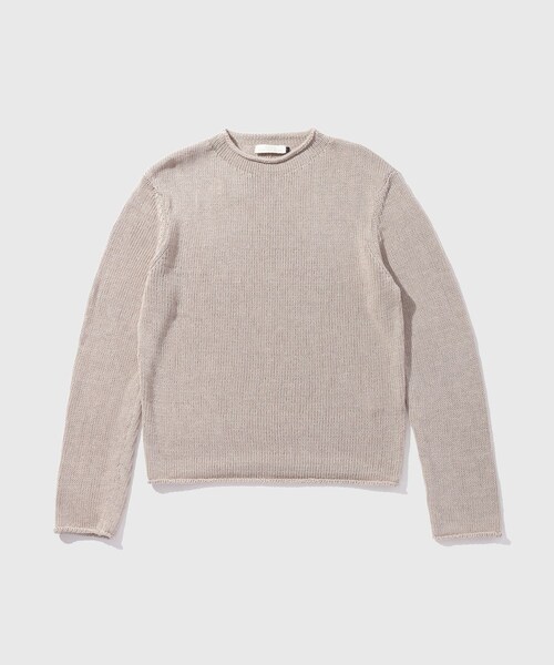 ADAM ET ROPE'(アダムエロペ)の「【AMOMENTO/アモーメント】 PAPER YARN PULLOVER(ニット/セーター・メンズ・チャコール/ベージュ・L/M)」の6枚目の写真