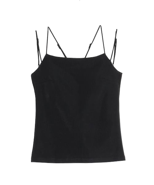 ELENDEEK（エレンディーク）の「BACK CROSS PAD CAMI（キャミソール・レディース・グレー/ブラック・F）」の3枚目の写真