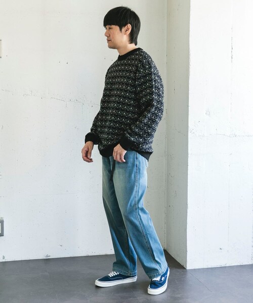 URBAN RESEARCH DOORS（アーバンリサーチドアーズ）の「ツイードライク ボーダーニット（ニット/セーター・メンズ・GRAY/BLACK/BROWN・M/L）」の15枚目の写真