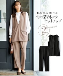 nissen | ベストセットアップ（ポケット付ベスト+パンツ）(ベスト)