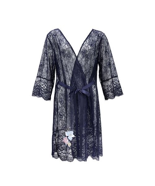 nissen（ニッセン）の「ヒミコ 031シリーズ レースガウン フリーサイズ ランジェリー HIMICO（ガウン/バスローブ・レディース・IV-アイボリー/MI-ミント/NV-ネイビー・フリーサイズ）」の3枚目の写真