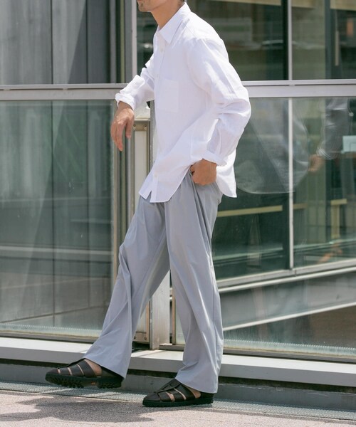 URBAN RESEARCH ROSSO（アーバンリサーチロッソ）の「『WEB限定』『XLサイズあり』リラックスコットンリネンレギュラーカラー長袖シャツ（シャツ/ブラウス・メンズ・BLU STRIPE/WHITE/NAVY/BEIGE/BLUE/BEG STRIPE・S/M/L/XL）」の11枚目の写真