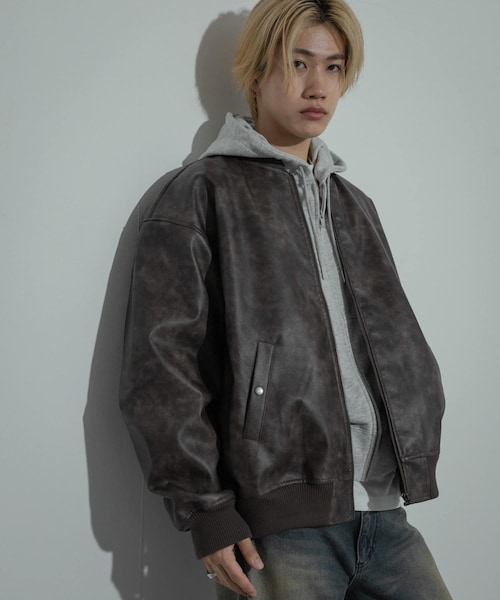 SENSE OF PLACE by URBAN RESEARCH（センスオブプレイスバイアーバンリサーチ）の「ヴィンテージライクMA-1（MA-1・メンズ・BLACK/BROWN・M/L）」の2枚目の写真