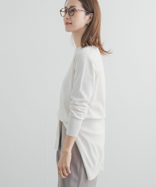 URBAN RESEARCH DOORS（アーバンリサーチドアーズ）の「オーガニックコットンクルーネックプルオーバー（ニット/セーター・レディース・OFF/YELLOW/BLUE・Free）」の9枚目の写真