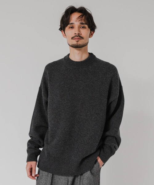 URBAN RESEARCH（アーバンリサーチ）の「new basic　WOOL CASHMERE CHUNKY SWEATER（ニット/セーター・メンズ・CHARCOAL/BROWN・M/L/XL）」の3枚目の写真