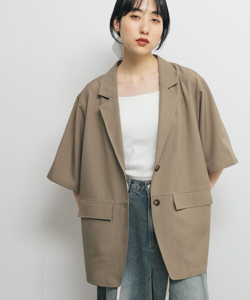 KBF（ケイビーエフ）の「ハーフスリーブルーズジャケット（テーラードジャケット・レディース・CHARCOAL/MOCHA・one）」の18枚目の写真
