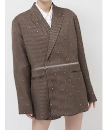 jouetie | ラインストーンテーラードジャケット【セットアップ対応】(テーラードジャケット)