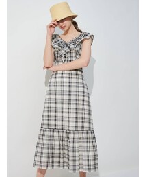 MERCURYDUO | チェックラッフルティアードワンピース(ワンピース)