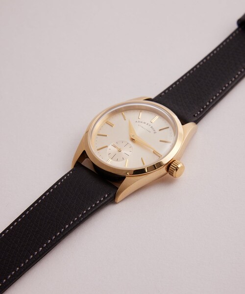ADAM ET ROPE'（アダムエロペ）の「FLATBACK WRISTWATCH (LEATHER BELT)（アナログ腕時計・メンズ・ゴールド/シルバー・F）」の12枚目の写真
