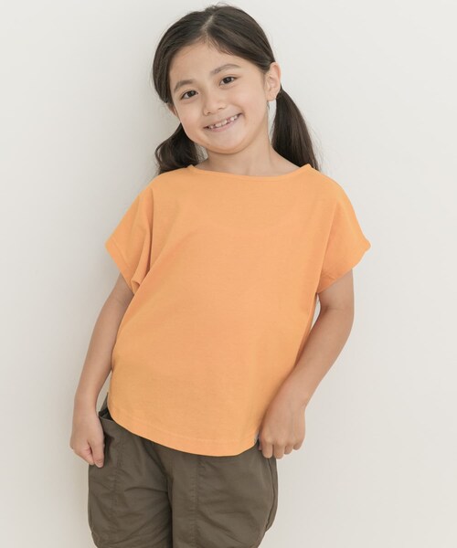 URBAN RESEARCH DOORS(アーバンリサーチドアーズ)の「『親子リンク』add fabrics防汚Tシャツ(KIDS)(その他トップス・キッズ・ORANGE/WHITE・105/120/135/150)」の2枚目の写真