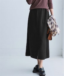 nissen | なめらかポンチ素材　前スリットタイトスカート（セットアップ可能）＜大きいサイズ有＞(スカート)